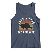 Save A Tree Eat A Beaver Tank Top Funny Ironic Beaver
