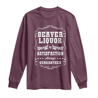 Funny Beaver Liquor Long Sleeve Shirt Adult Drinking Humor Pun Vintage