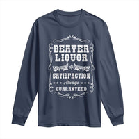 Funny Beaver Liquor Long Sleeve Shirt Adult Drinking Humor Pun Vintage