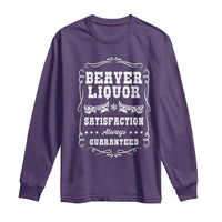 Funny Beaver Liquor Long Sleeve Shirt Adult Drinking Humor Pun Vintage