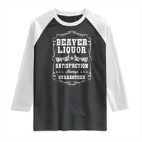 Funny Beaver Liquor Raglan Shirt Adult Drinking Humor Pun Vintage