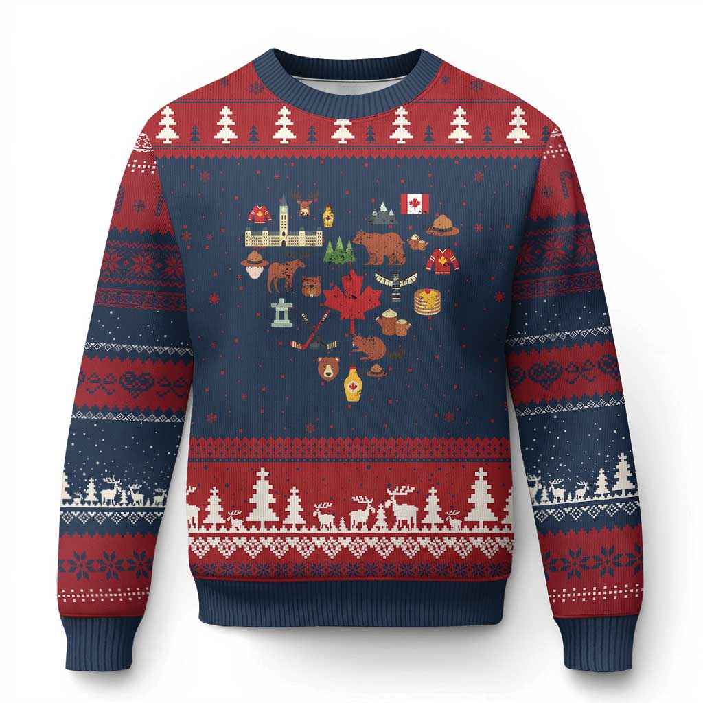 Canada Pride Ugly Christmas Sweater Canadian Flag Maple Leaf - Wonder Print Shop