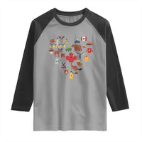 Canada Pride Raglan Shirt Canadian Flag Maple Leaf