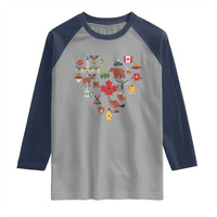 Canada Pride Raglan Shirt Canadian Flag Maple Leaf