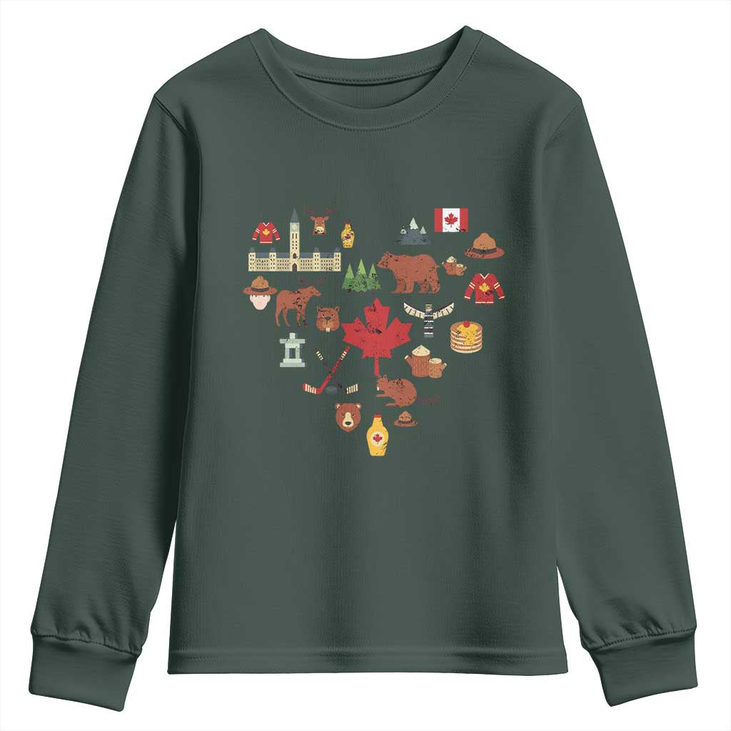 Canada Pride Youth Sweatshirt Canadian Flag Maple Leaf