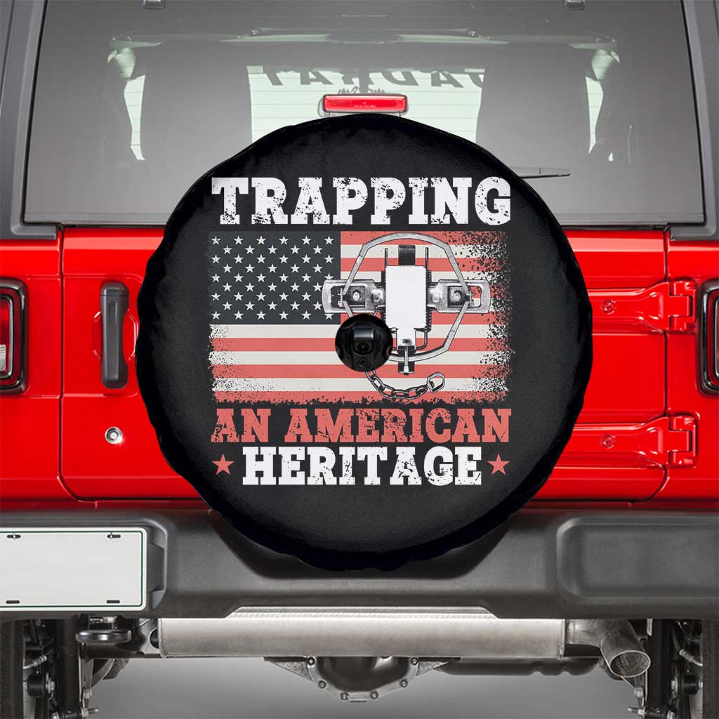 Trapping American Heritage Spare Tire Cover Patriotic Trap Hunting Trapper