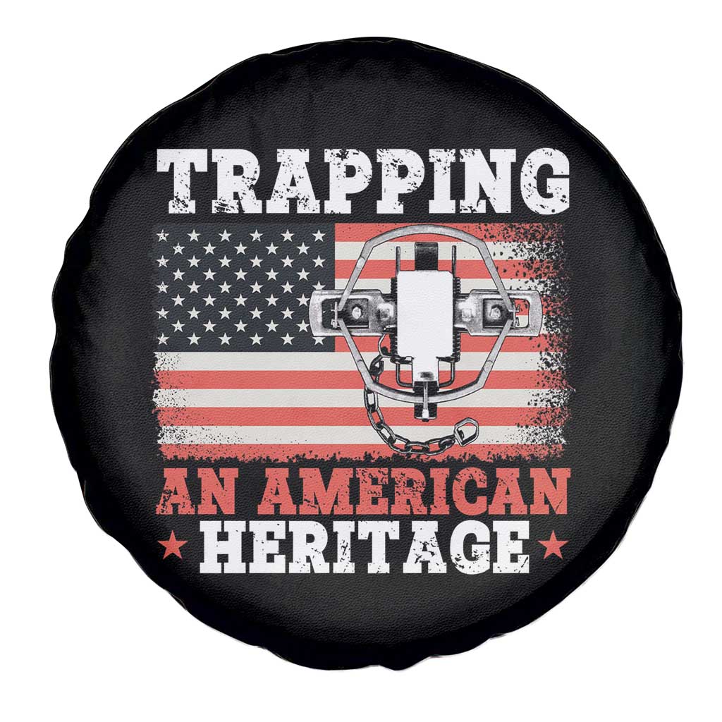 Trapping American Heritage Spare Tire Cover Patriotic Trap Hunting Trapper