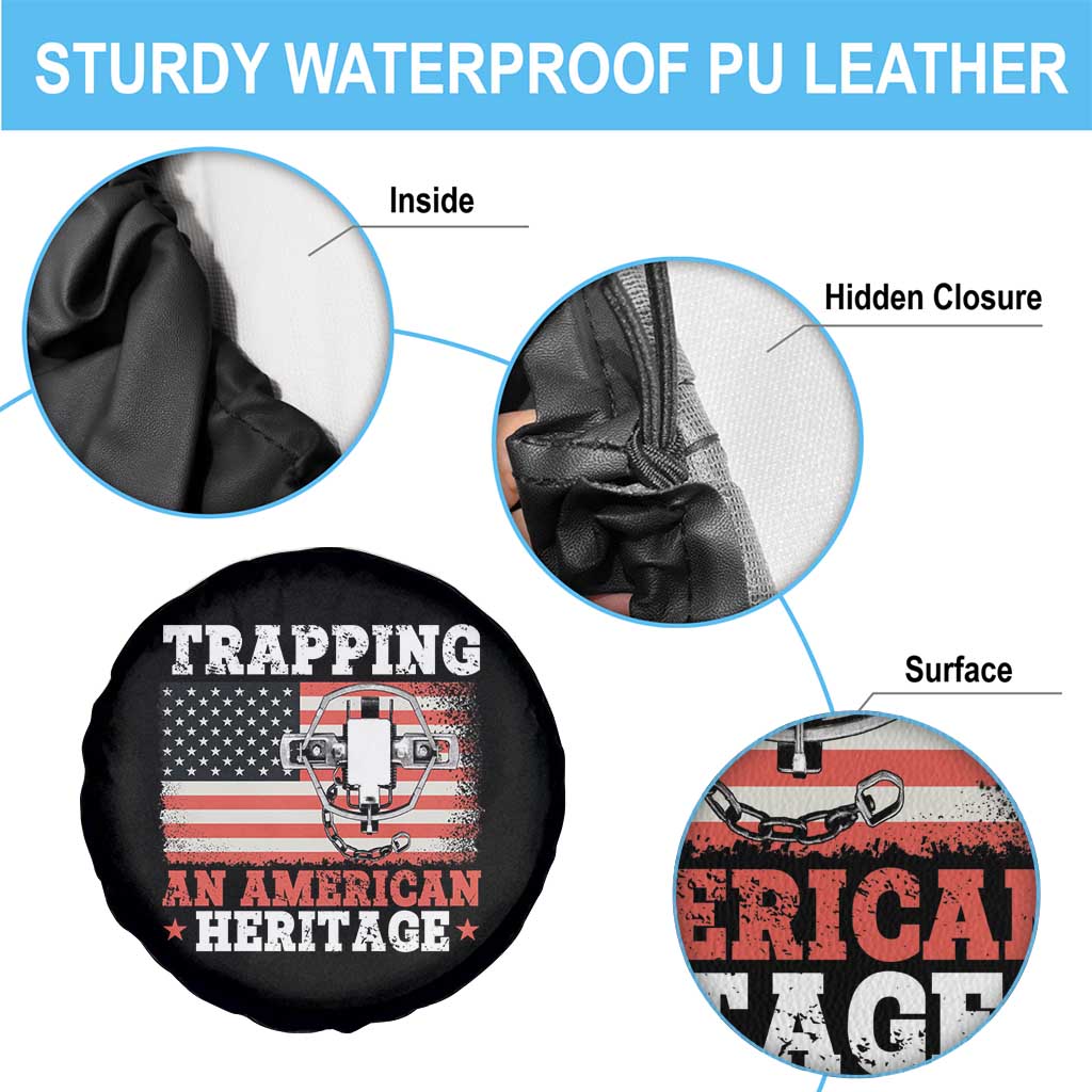 Trapping American Heritage Spare Tire Cover Patriotic Trap Hunting Trapper
