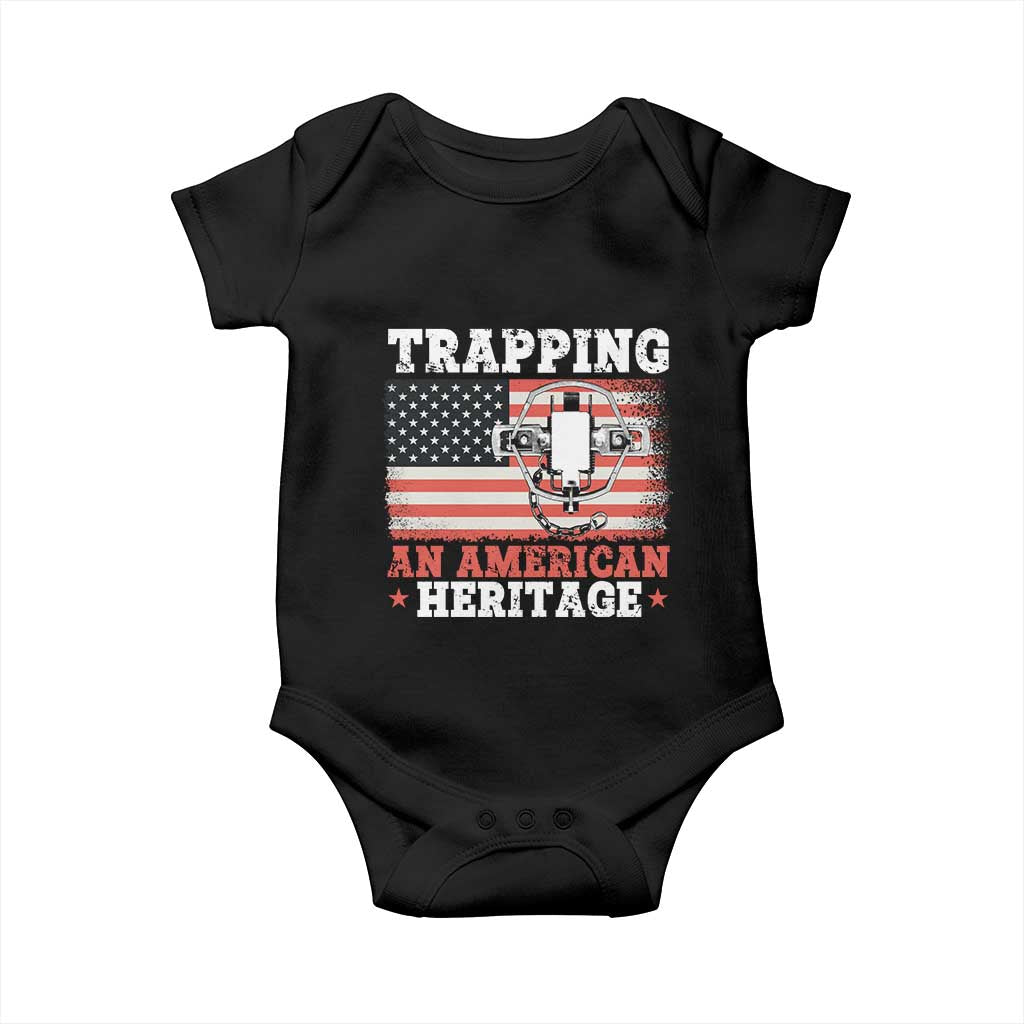 Trapping American Heritage Baby Onesie Patriotic Trap Hunting Trapper