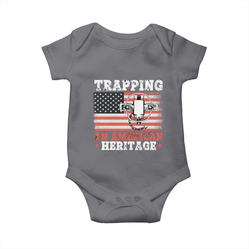 Trapping American Heritage Baby Onesie Patriotic Trap Hunting Trapper