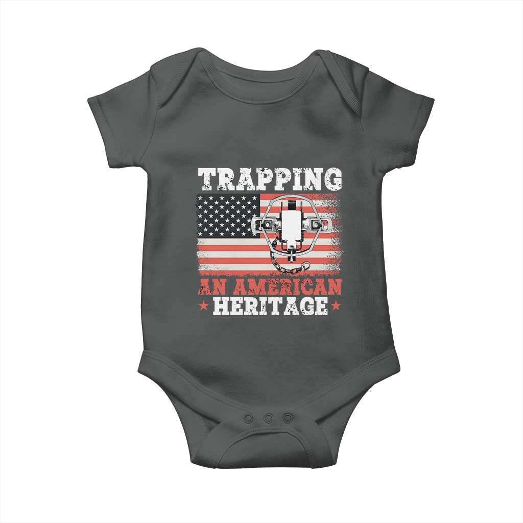 Trapping American Heritage Baby Onesie Patriotic Trap Hunting Trapper