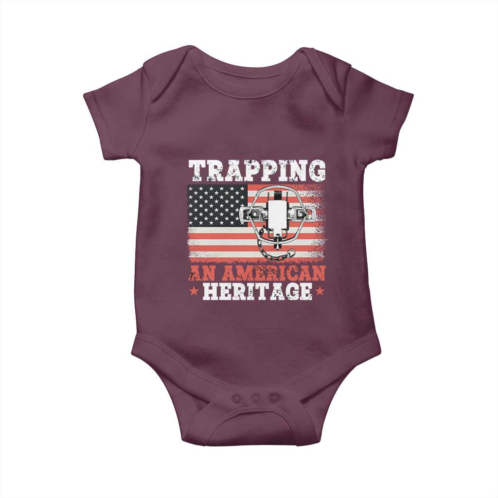 Trapping American Heritage Baby Onesie Patriotic Trap Hunting Trapper