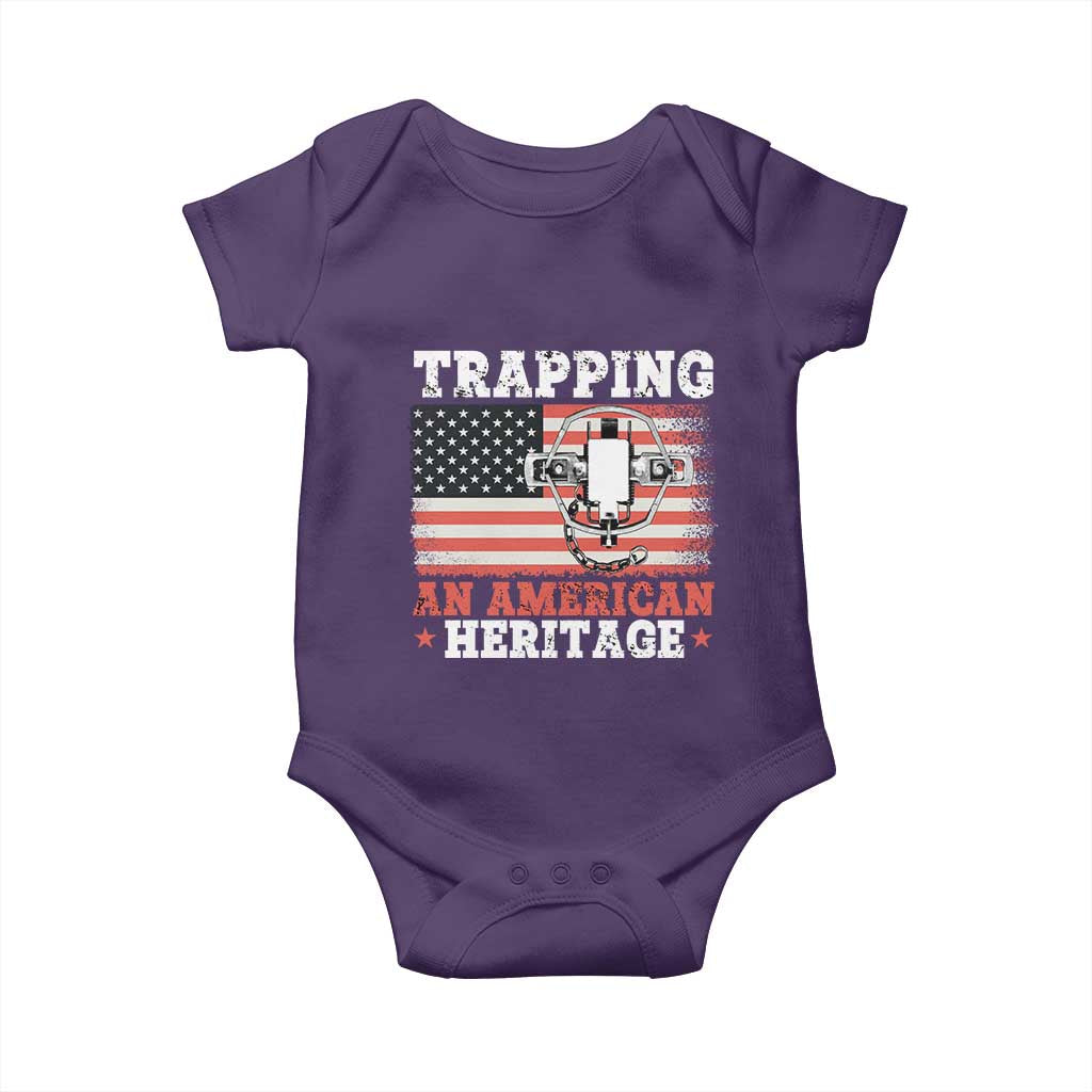 Trapping American Heritage Baby Onesie Patriotic Trap Hunting Trapper