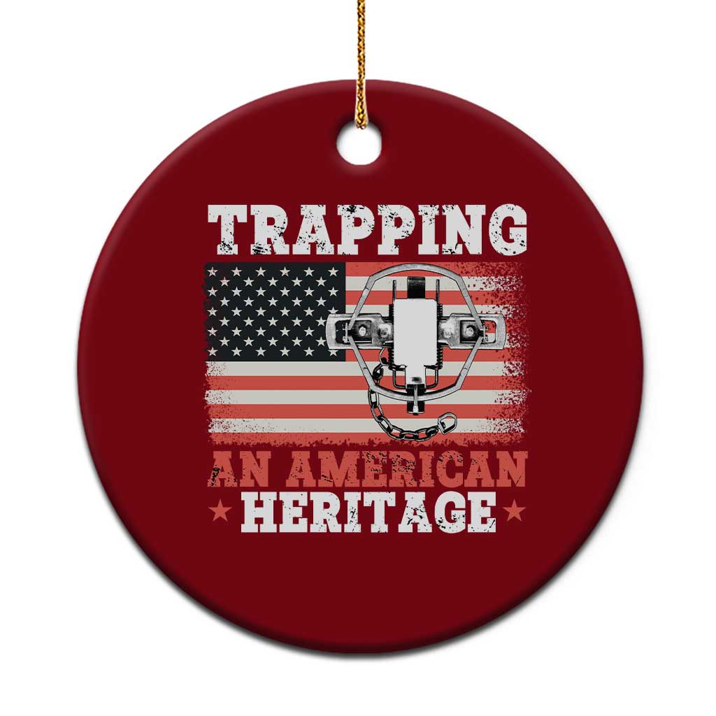 Trapping American Heritage Ceramic Ornament Patriotic Trap Hunting Trapper - Wonder Print Shop