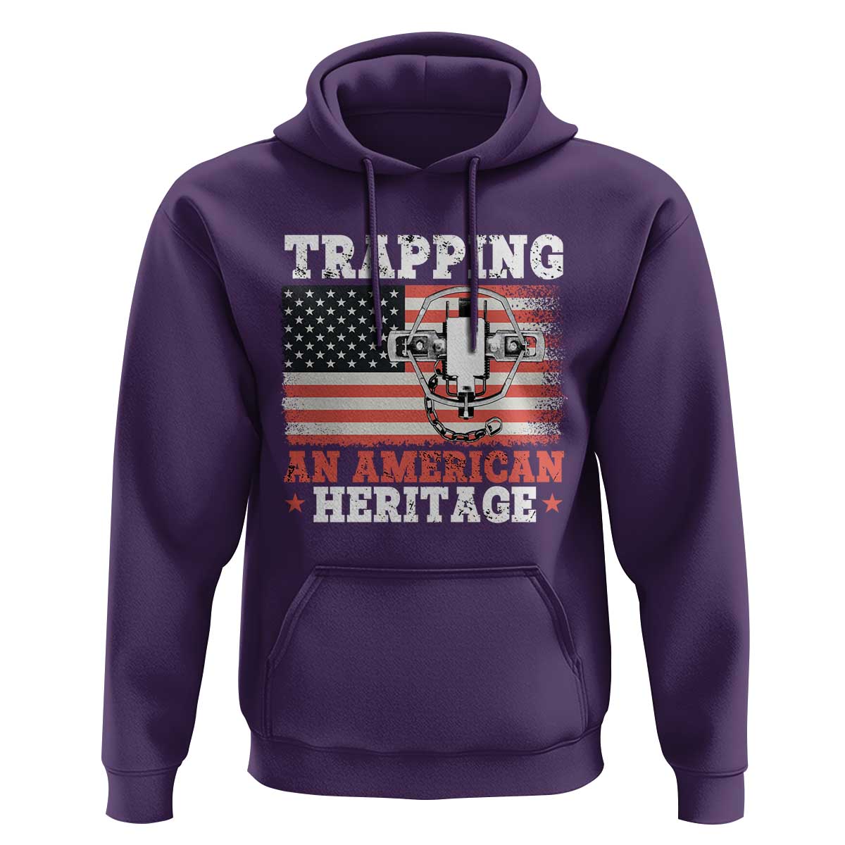 Trapping American Heritage Hoodie Patriotic Trap Hunting Trapper