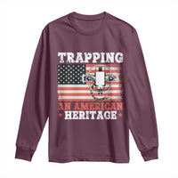 Trapping American Heritage Long Sleeve Shirt Patriotic Trap Hunting Trapper