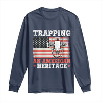 Trapping American Heritage Long Sleeve Shirt Patriotic Trap Hunting Trapper