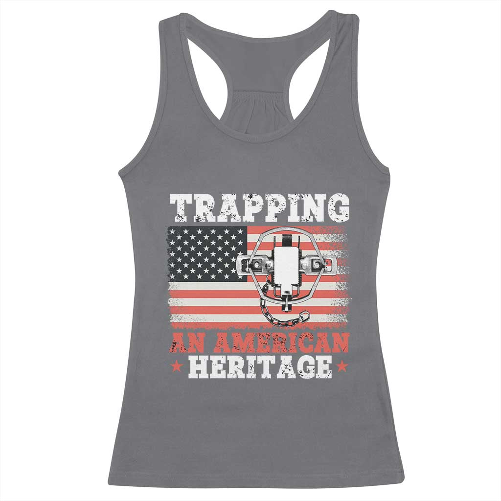Trapping American Heritage Racerback Tank Top Patriotic Trap Hunting Trapper