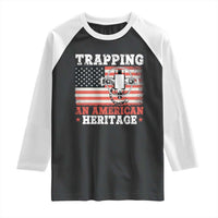 Trapping American Heritage Raglan Shirt Patriotic Trap Hunting Trapper