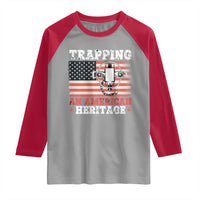 Trapping American Heritage Raglan Shirt Patriotic Trap Hunting Trapper