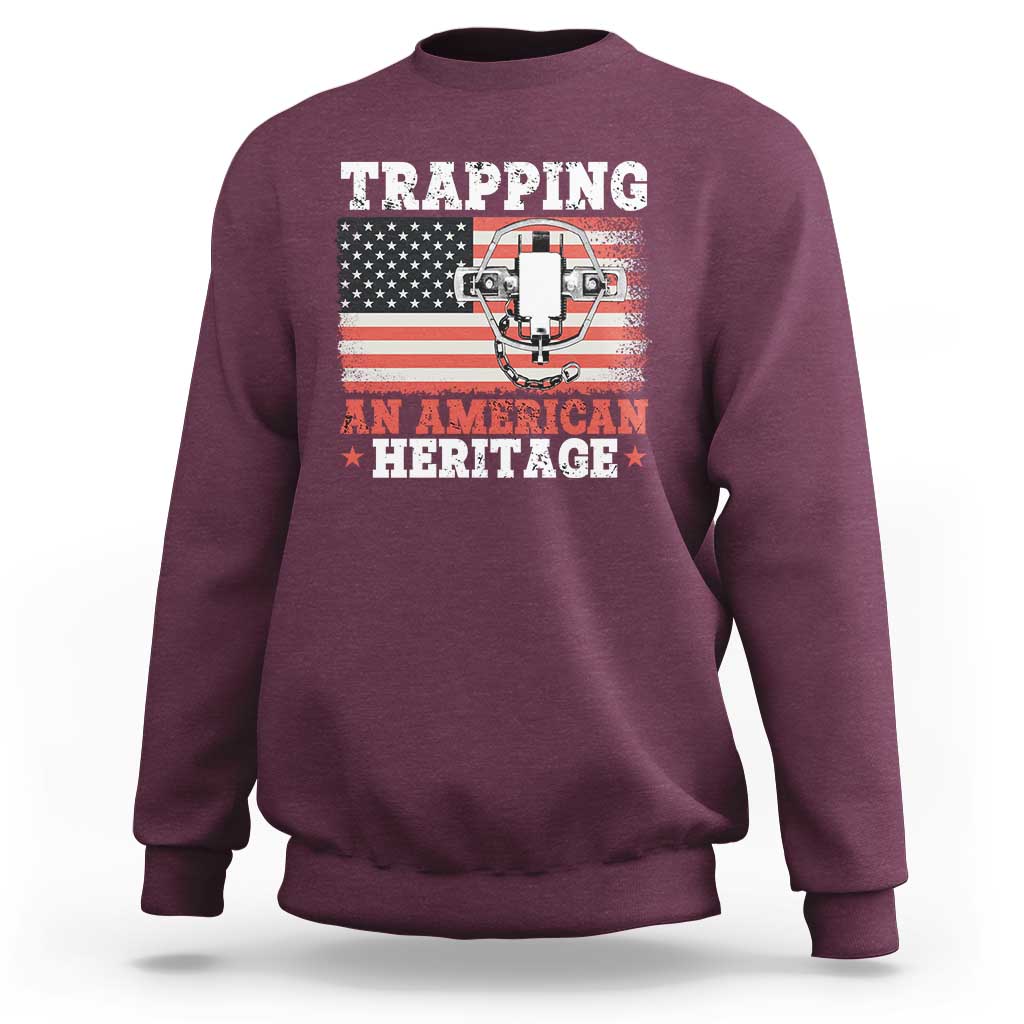 Trapping American Heritage Sweatshirt Patriotic Trap Hunting Trapper