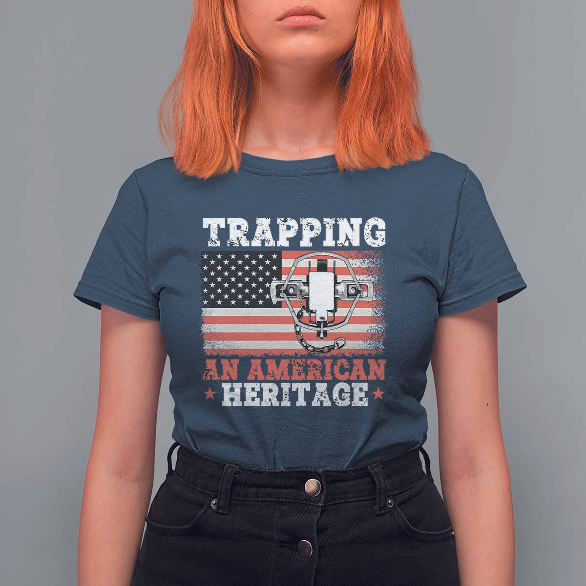 Trapping American Heritage T Shirt For Women Patriotic Trap Hunting Trapper