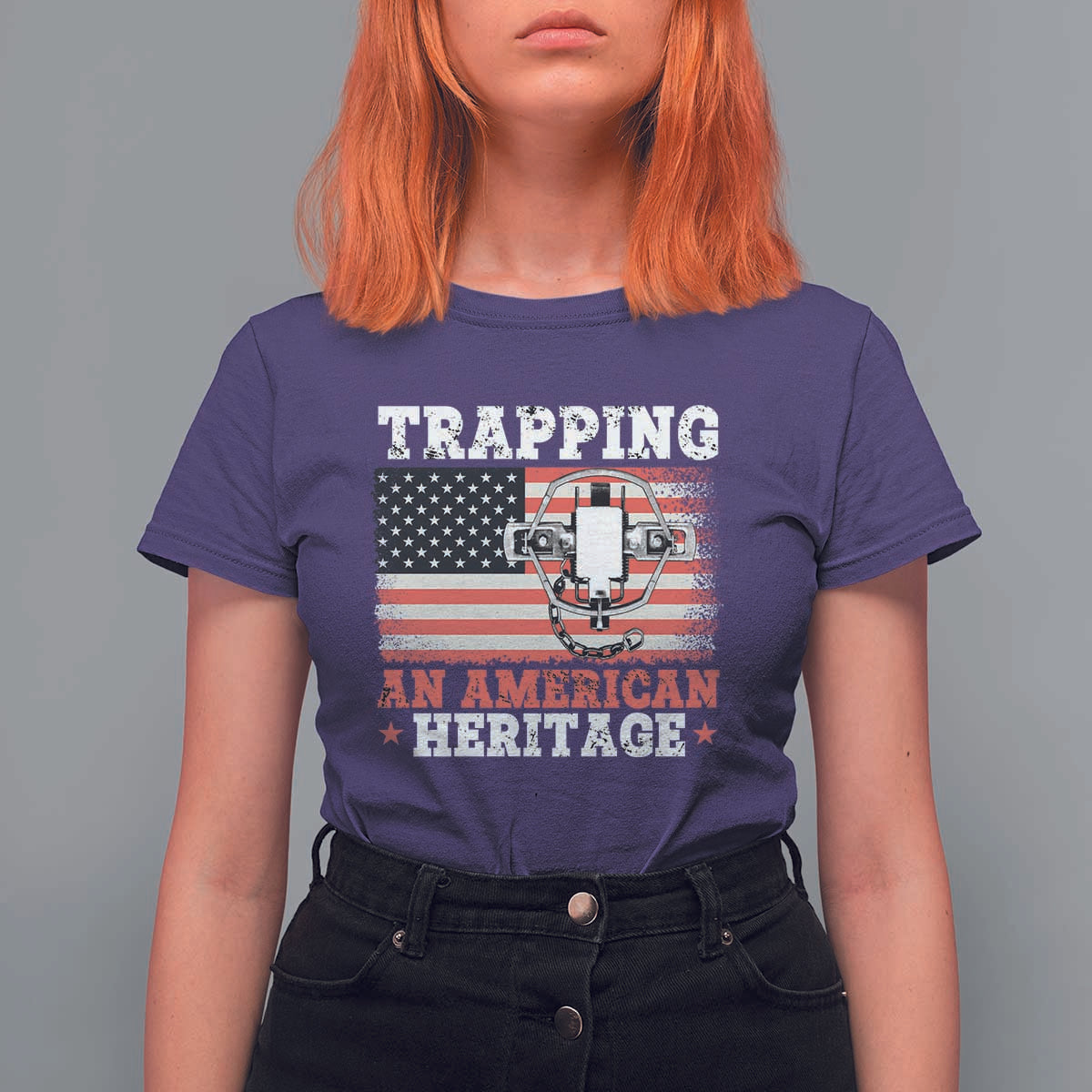 Trapping American Heritage T Shirt For Women Patriotic Trap Hunting Trapper