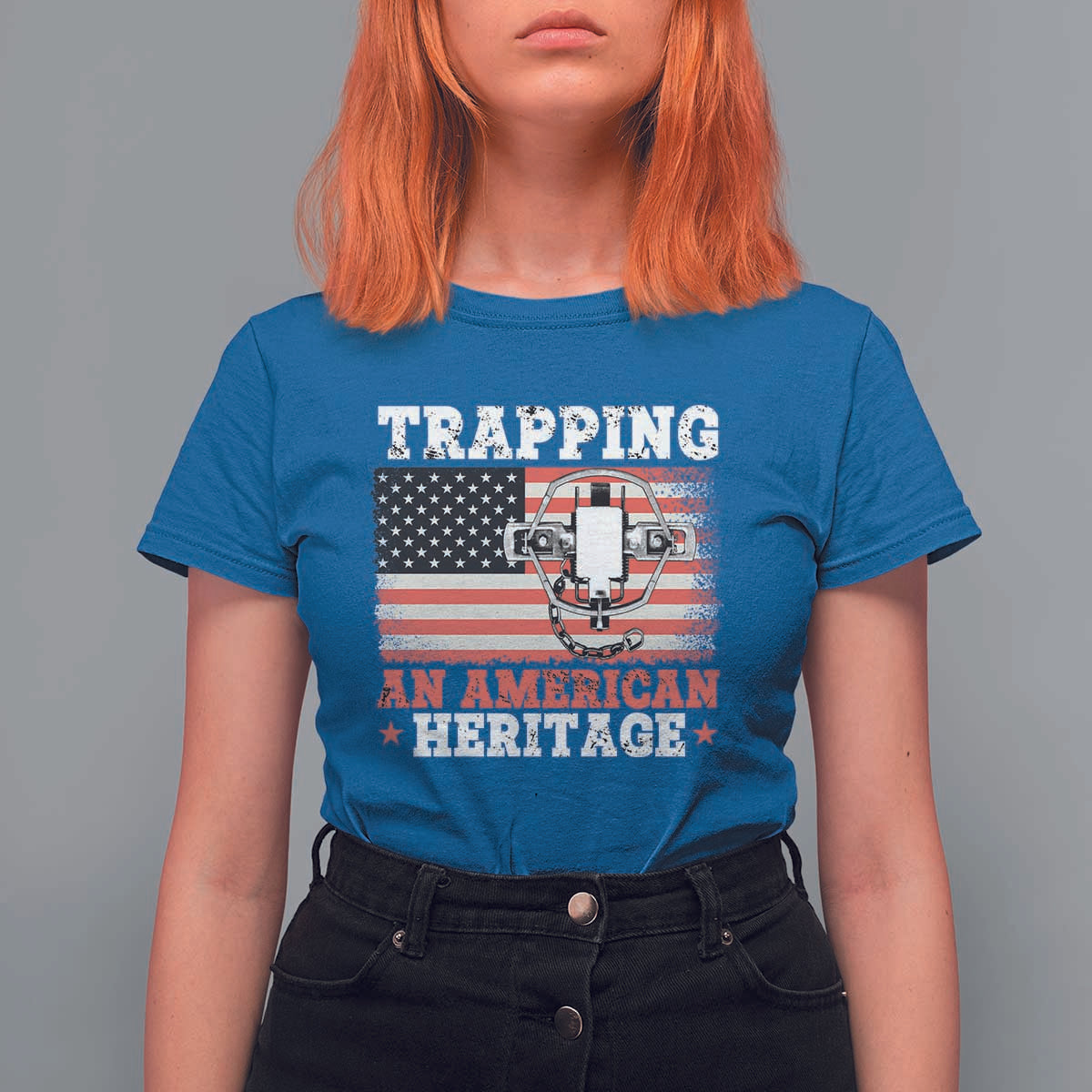 Trapping American Heritage T Shirt For Women Patriotic Trap Hunting Trapper