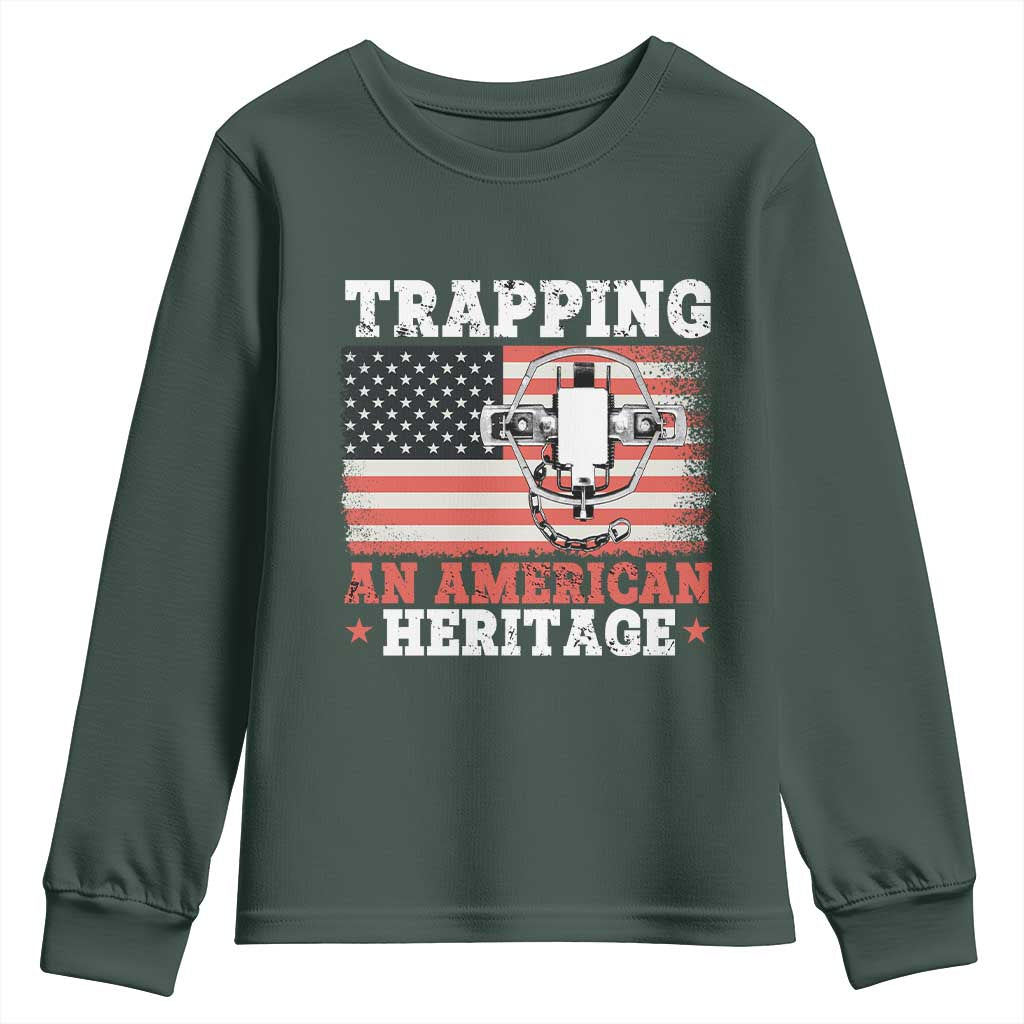 Trapping American Heritage Youth Sweatshirt Patriotic Trap Hunting Trapper