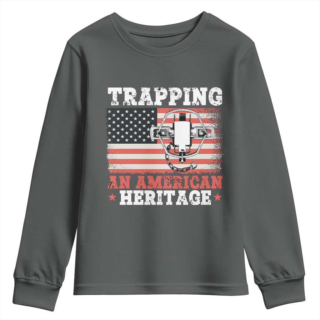 Trapping American Heritage Youth Sweatshirt Patriotic Trap Hunting Trapper
