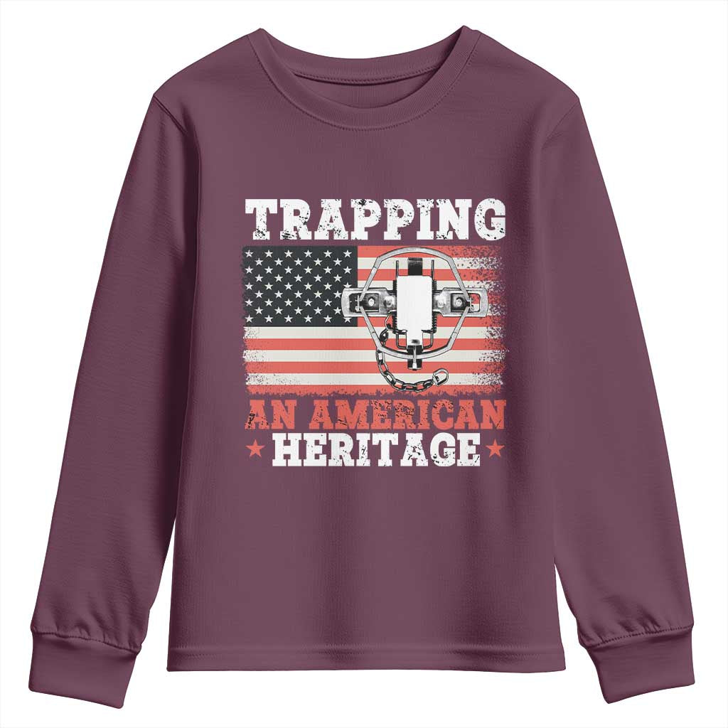 Trapping American Heritage Youth Sweatshirt Patriotic Trap Hunting Trapper