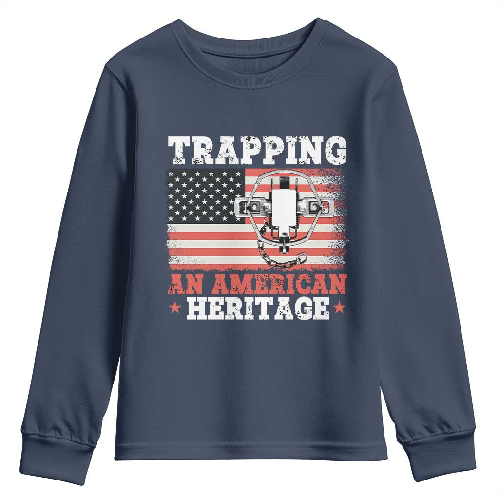 Trapping American Heritage Youth Sweatshirt Patriotic Trap Hunting Trapper