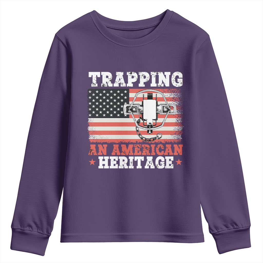Trapping American Heritage Youth Sweatshirt Patriotic Trap Hunting Trapper