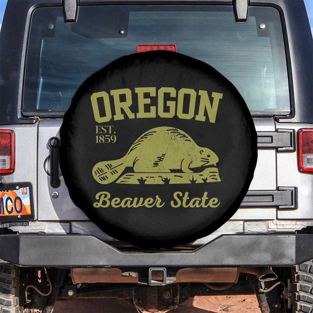 Beaver State Oregon Spare Tire Cover Est 1859 Vintage Flag
