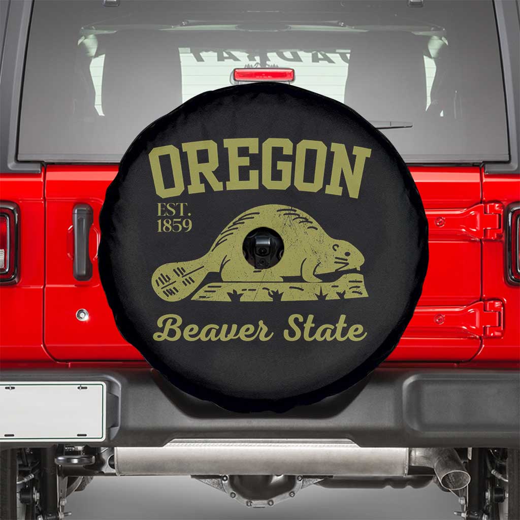 Beaver State Oregon Spare Tire Cover Est 1859 Vintage Flag