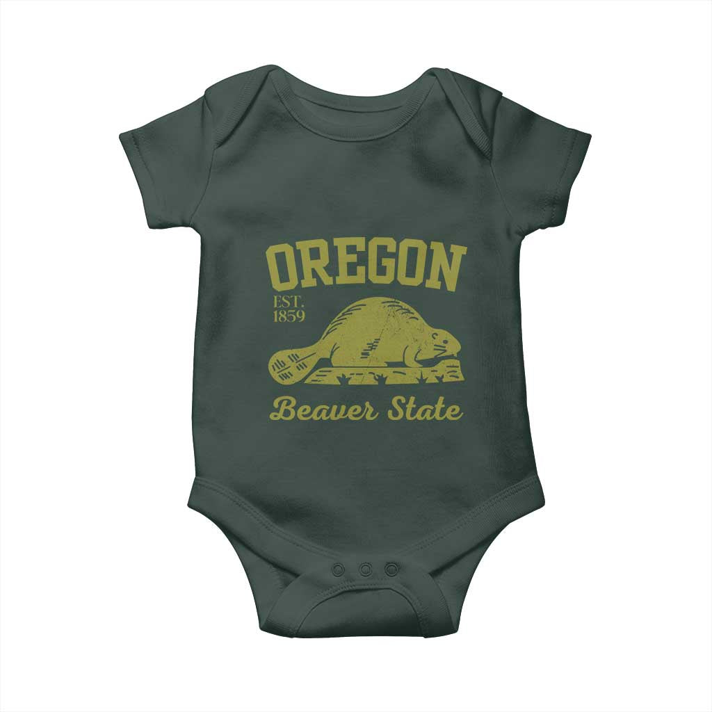 Beaver State Oregon Baby Onesie Est 1859 Vintage Flag