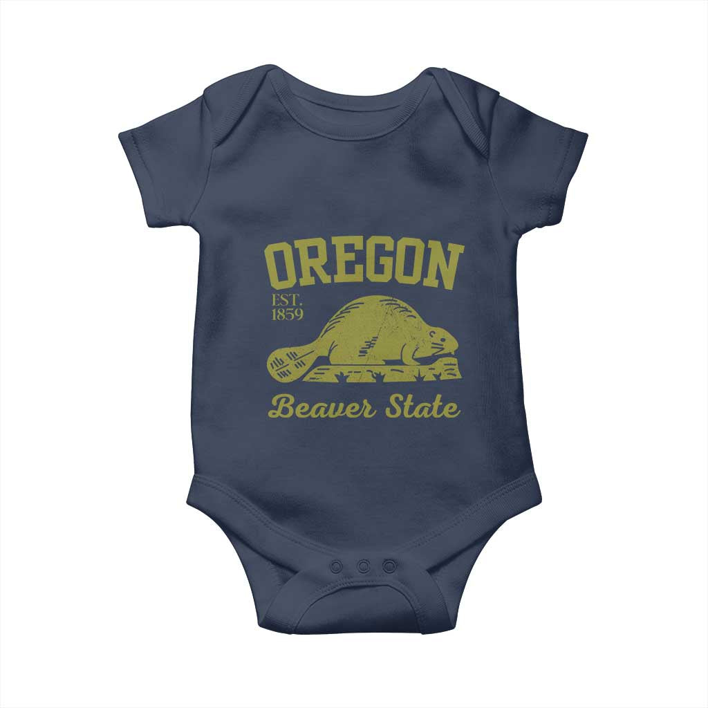 Beaver State Oregon Baby Onesie Est 1859 Vintage Flag