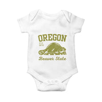Beaver State Oregon Baby Onesie Est 1859 Vintage Flag