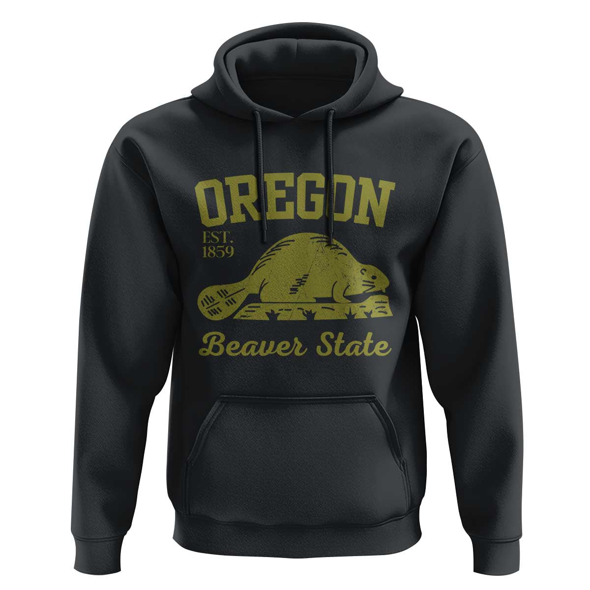 Beaver State Oregon Hoodie Est 1859 Vintage Flag