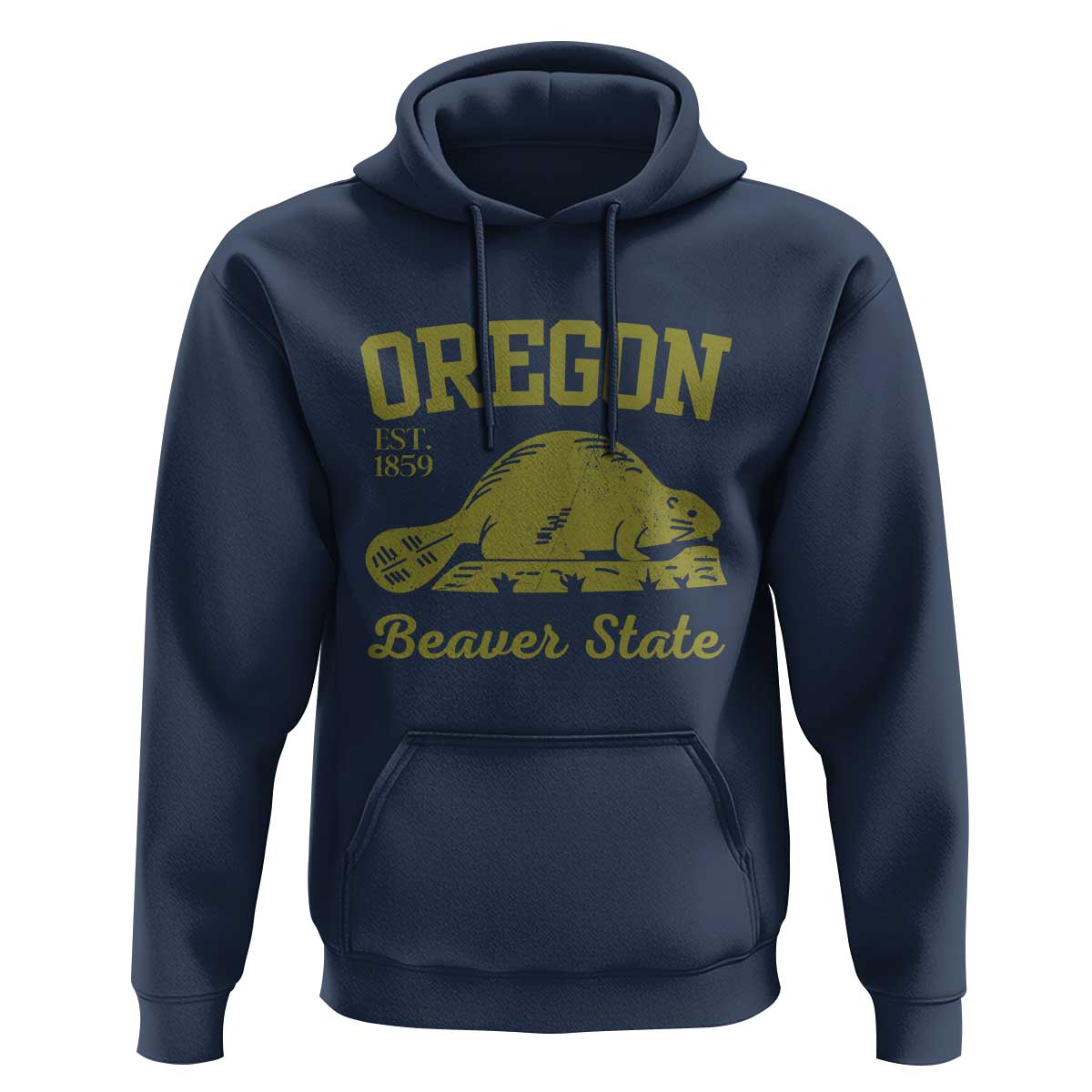 Beaver State Oregon Hoodie Est 1859 Vintage Flag