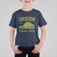 Beaver State Oregon T Shirt For Kid Est 1859 Vintage Flag
