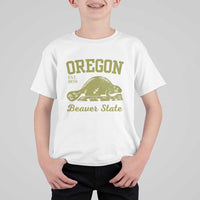 Beaver State Oregon T Shirt For Kid Est 1859 Vintage Flag