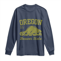 Beaver State Oregon Long Sleeve Shirt Est 1859 Vintage Flag
