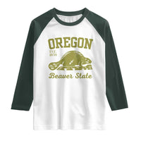 Beaver State Oregon Raglan Shirt Est 1859 Vintage Flag