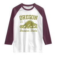 Beaver State Oregon Raglan Shirt Est 1859 Vintage Flag