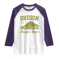 Beaver State Oregon Raglan Shirt Est 1859 Vintage Flag