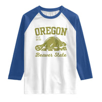 Beaver State Oregon Raglan Shirt Est 1859 Vintage Flag