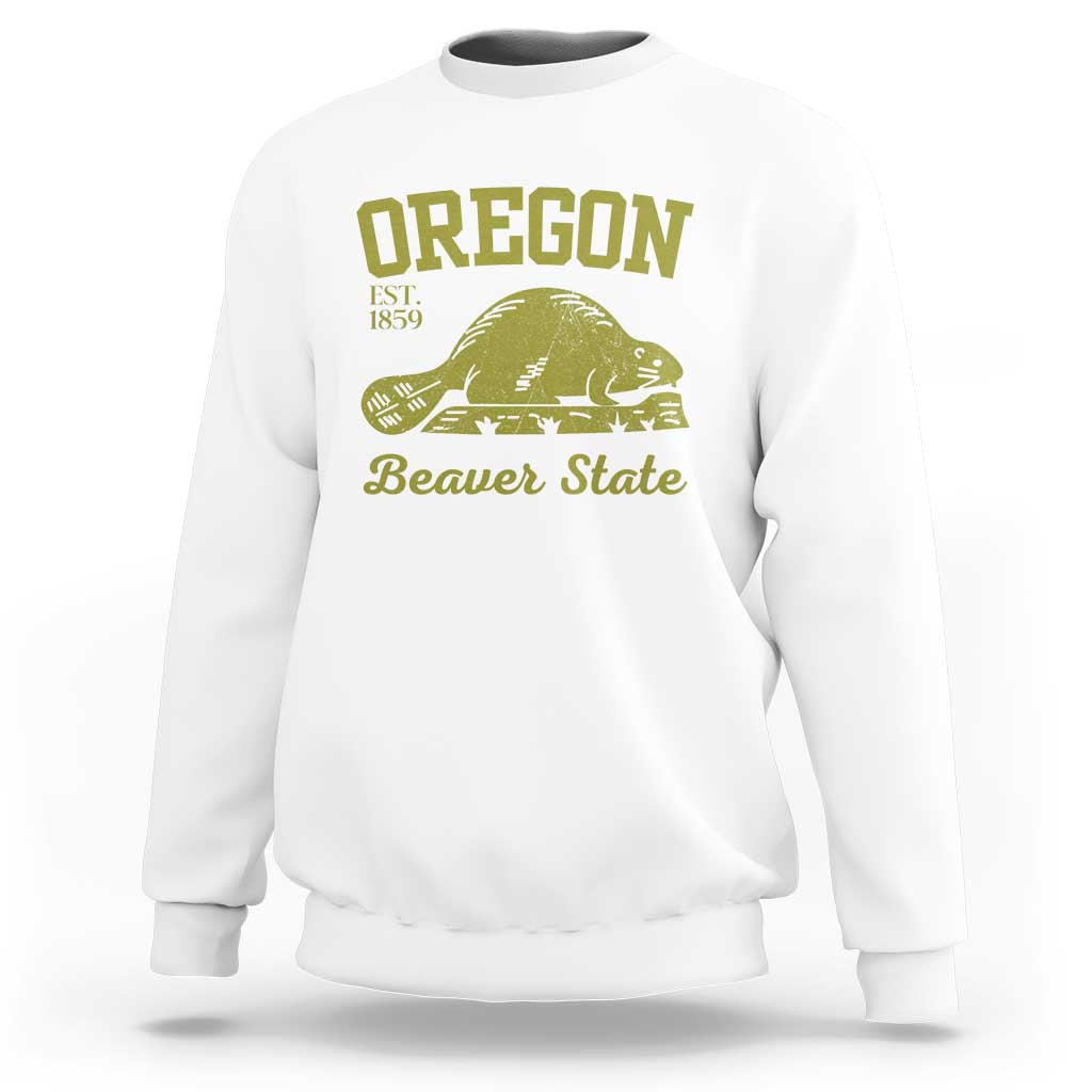 Beaver State Oregon Sweatshirt Est 1859 Vintage Flag