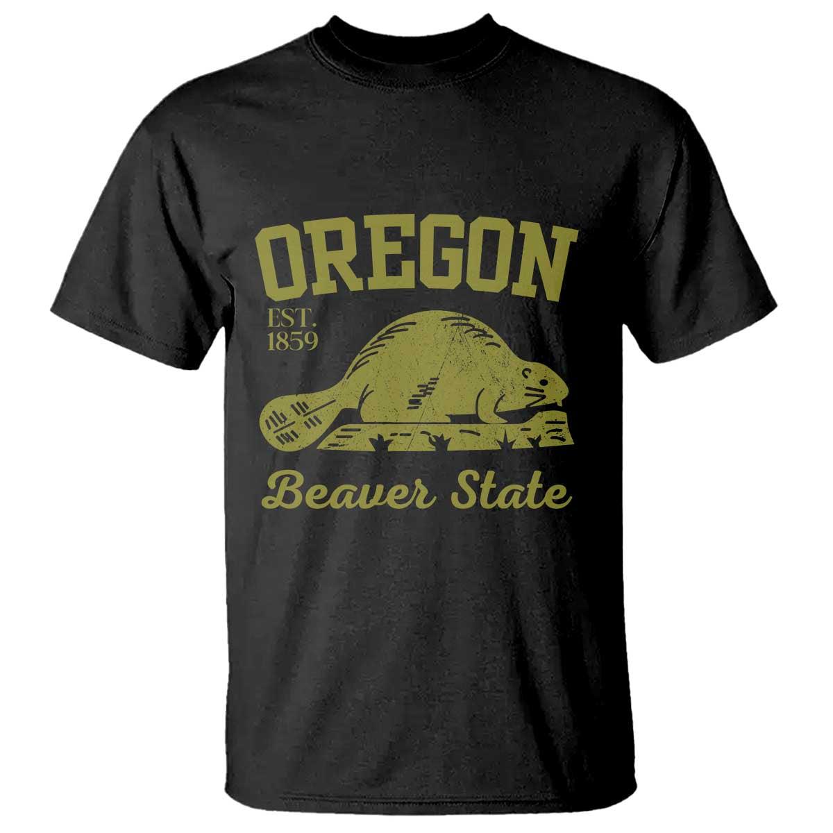 Beaver State Oregon T Shirt Est 1859 Vintage Flag