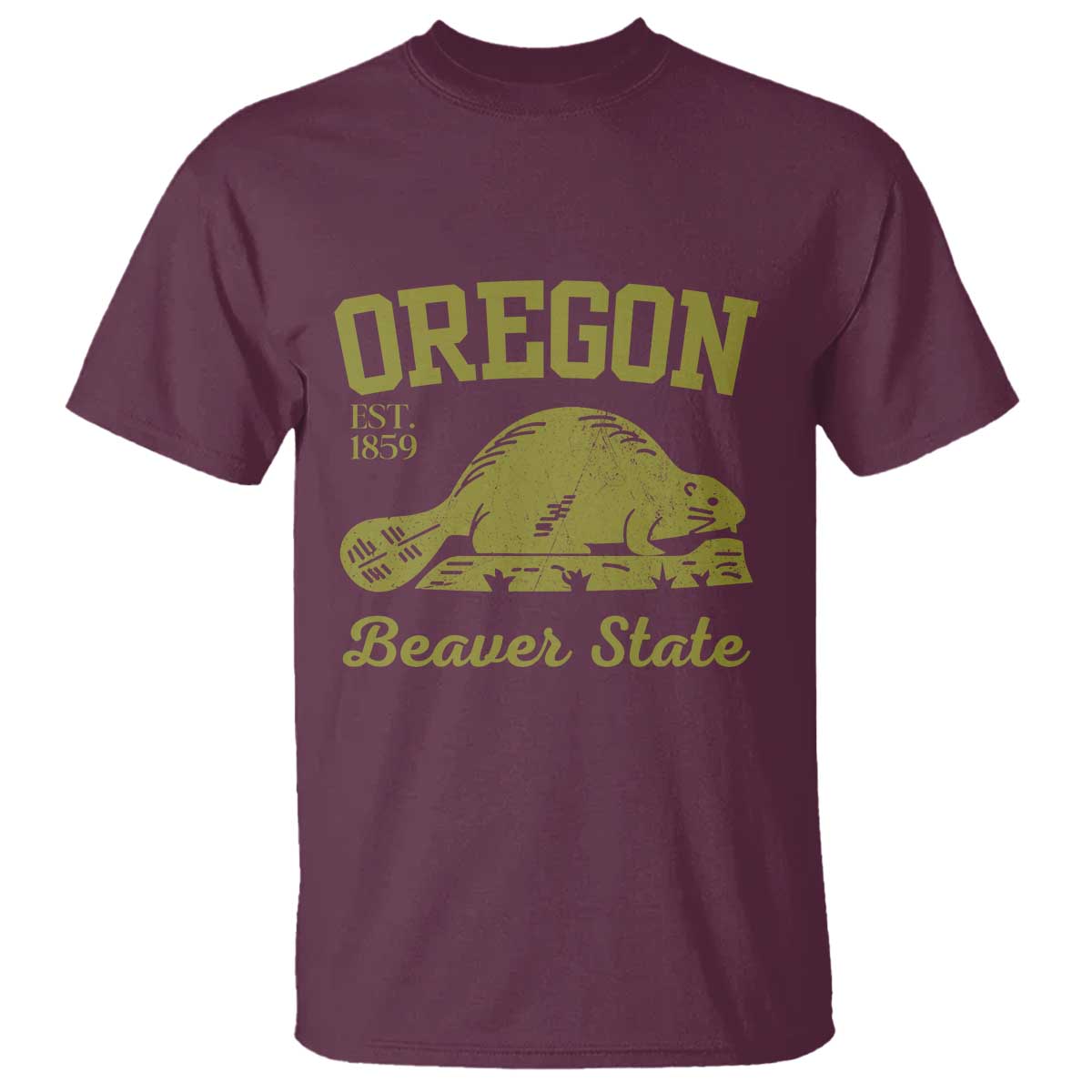 Beaver State Oregon T Shirt Est 1859 Vintage Flag